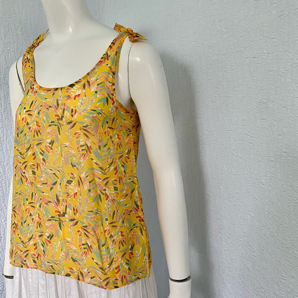 Sezane Yellow Floral Tie-Shoulder Camisole - Picture 4 of 13